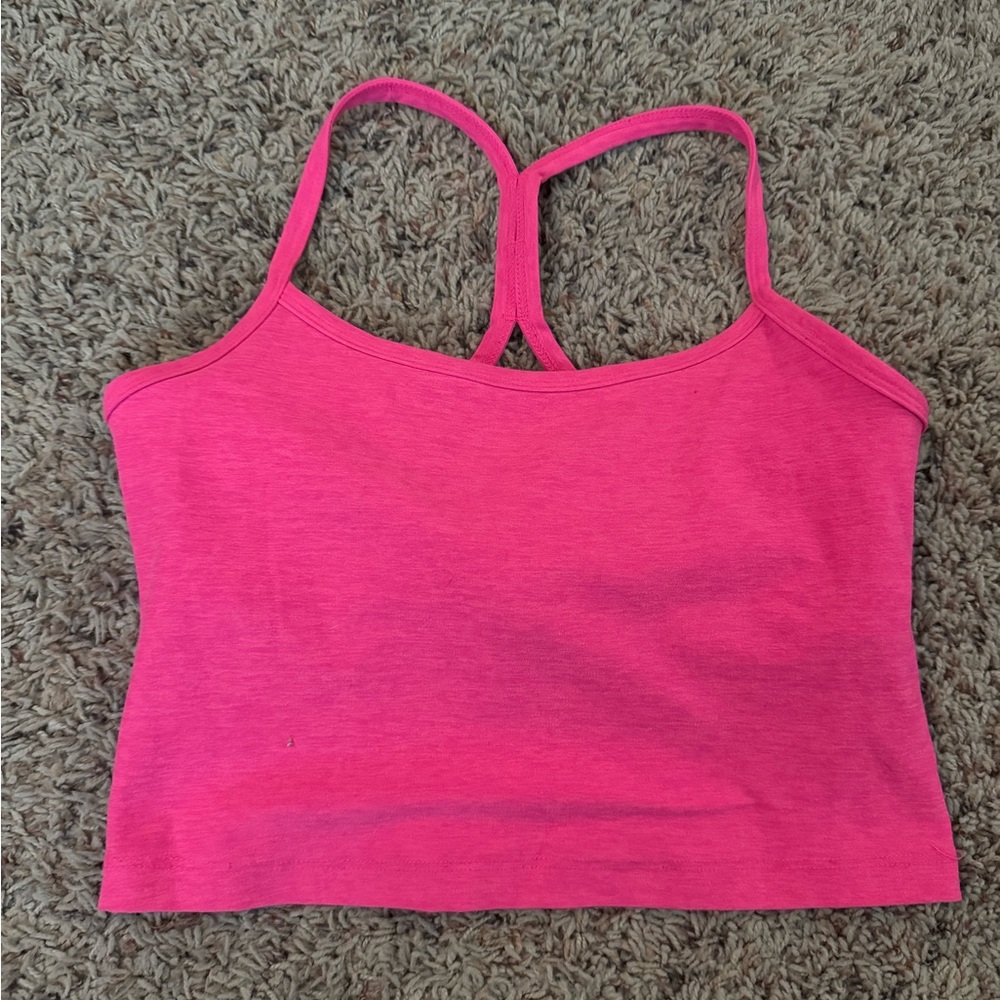Beyond Yoga Pink Spacedye Slim Racerback Cropped Tank